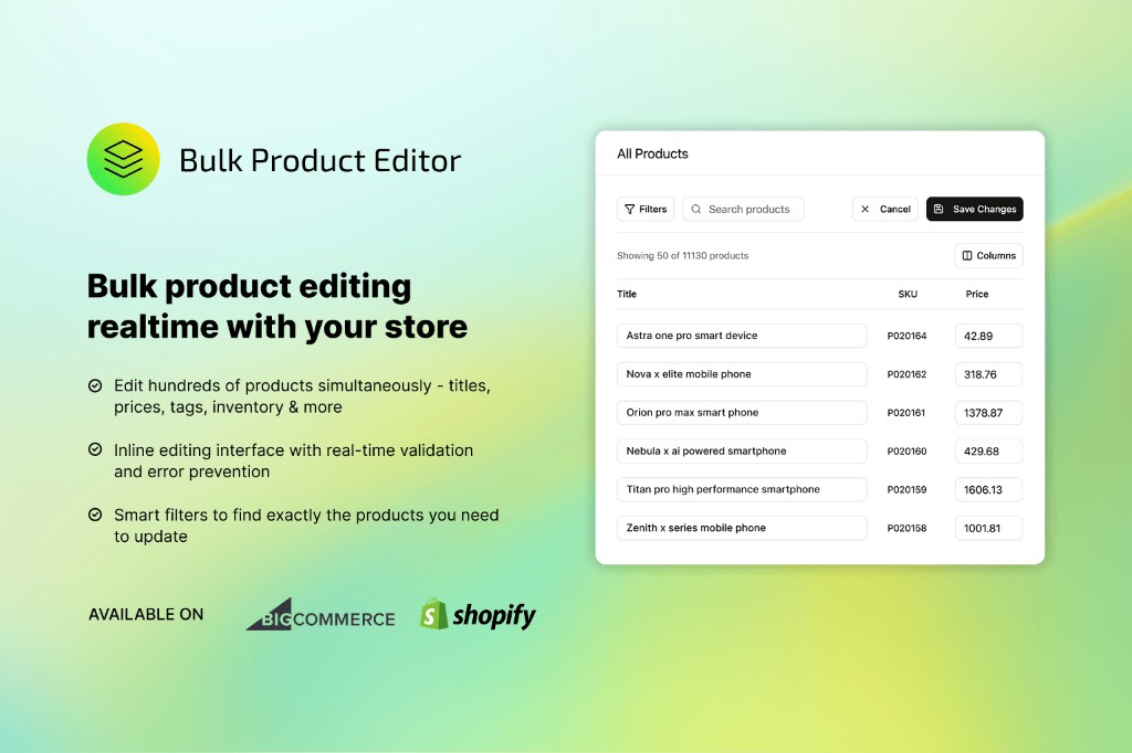 BigCommerce Bulk Product Editor launch