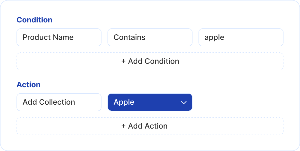 Collection automation: add or remove products from collections by rule